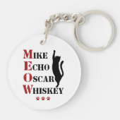Mike Echo Oscar Whiskey MEOW Cat Schlüsselanhänger (Rückseite)