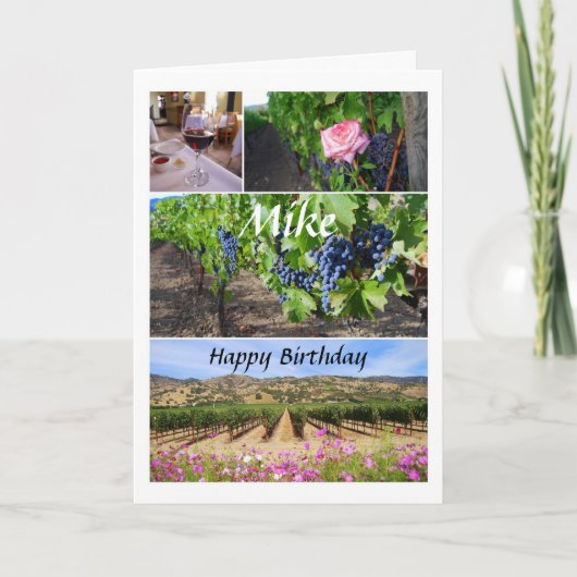 Mike Happy Birthday California Weinberge Karte (Vorderseite)