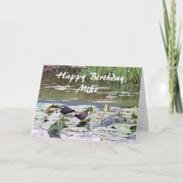Mike Happy Birthday Hawaiian Common Moorhen Karte