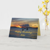 Mike Happy Birthday Sailboats bei Sunset Karte (Gelbe Blume)