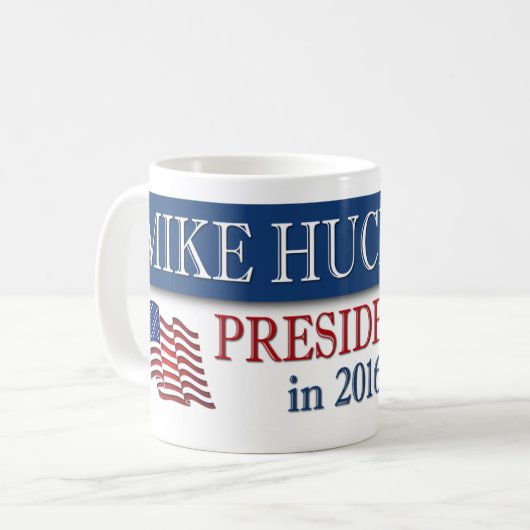 Mike Huckabee amerikanische Flagge 2016 Kaffeetasse (Vorderseite Links)