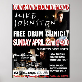Mike Johnston Clinic, 22. April Poster