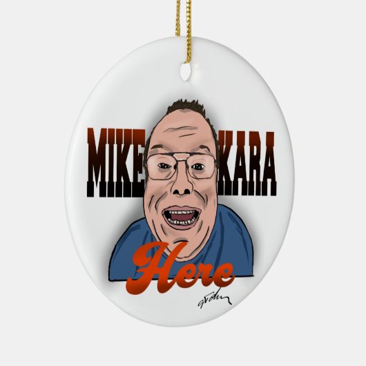 Mike Kara Hier Weihnachtsfeier Keramik Ornament (Rechts)