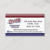 Mike Liquor Country-Visitenkarte Visitenkarte (Rückseite)