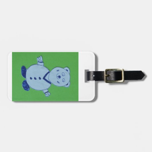 Mike Luggage Tag mit Lederband Gepäckanhänger (Vorderseite horizontal)