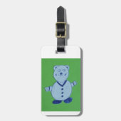 Mike Luggage Tag mit Lederband Gepäckanhänger (Vorderseite vertikal)