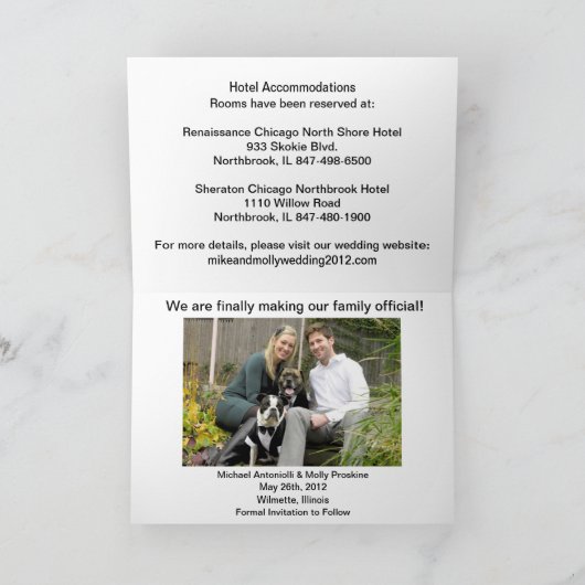Mike & Molly's Wedding Ankündigung (Innenseite)