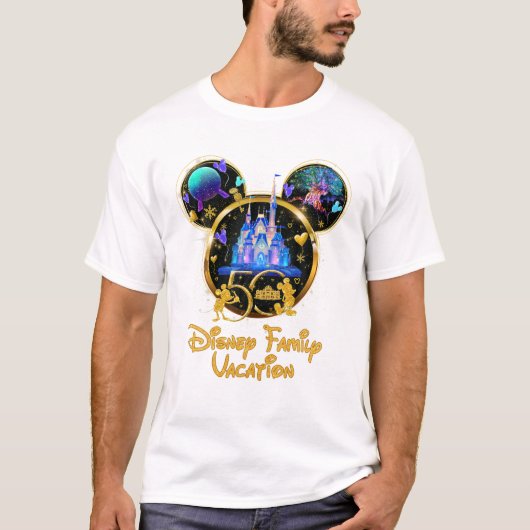 Mike Mouse Kopf Magical World Family Urlaub T-Shirt (Vorderseite)