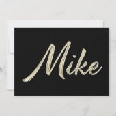 Mike Name white gold Handwriting Karte (Vorderseite)