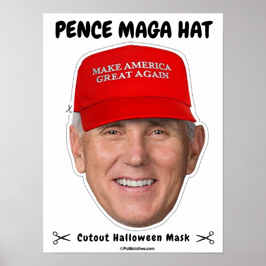 Mike Pence MAGA Hat Halloween-Maske Poster (Vorne)