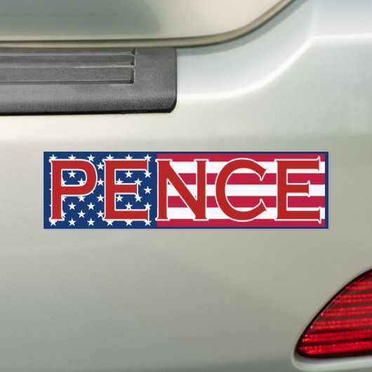 Mike Pence über farbenfrohe amerikanische Flagge Autoaufkleber (Auf Auto)