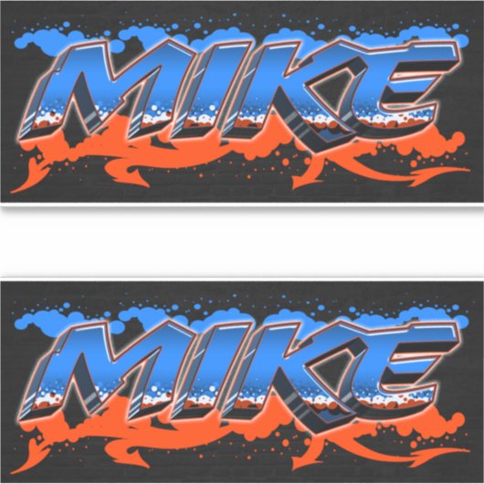 Mike Vorname Name Graffiti Aufkleber Sticker (Vorderseite)