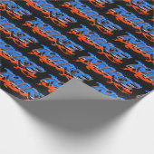 Mike Vorname Name Graffiti blue orange Geschenkpapier (Ecke)