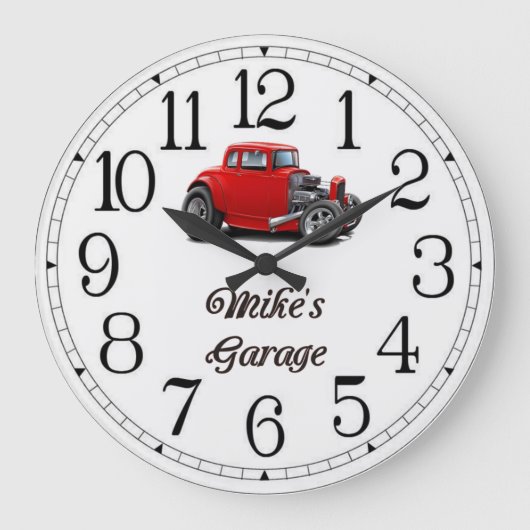 Mike's Garage Vintage Große Wanduhr (Vorderseite)