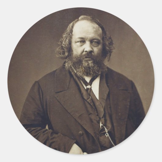 Mikhail Bakunin Russischer Anarchist von Nadar Runder Aufkleber (Vorderseite)