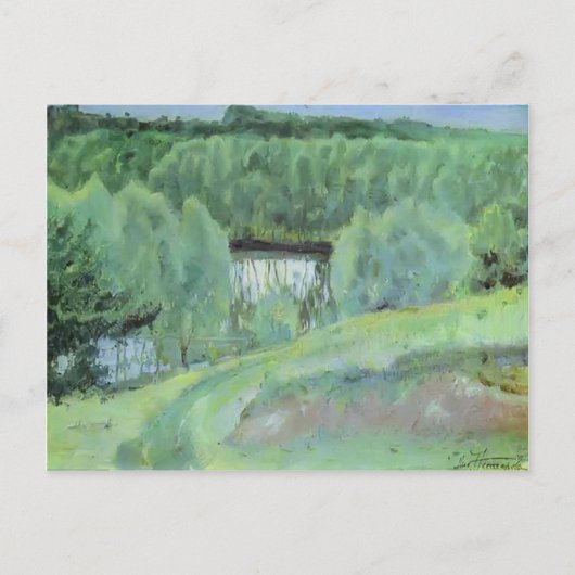 Mikhail Nesterov-Pond Postkarte (Vorderseite)