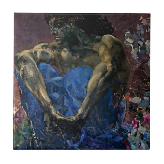 Mikhail Vrubel- Sitzdämon Fliese (Vorderseite)