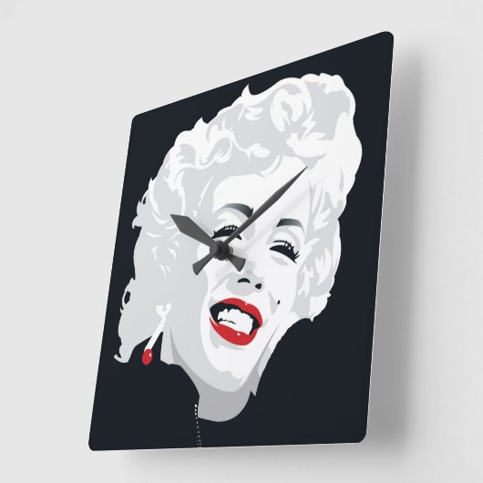 Miki Marilyn Quadratische Wanduhr (Winkel)