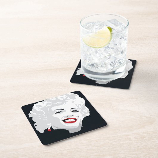 Miki Marilyn Rechteckiger Pappuntersetzer (Vor Ort)