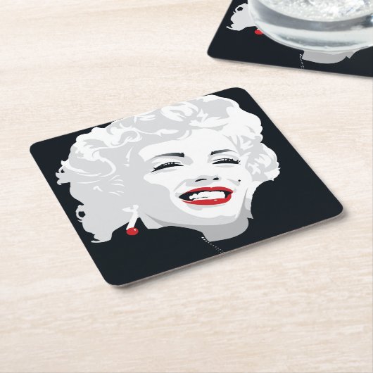 Miki Marilyn Rechteckiger Pappuntersetzer (angewinkelt)