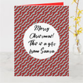 Mikitez rotwhite candycane Christmaspattern Karte (Gelbe Blume)