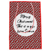 Mikitez rotwhite candycane Christmaspattern Mittlere Geschenktüte (Vorderseite)