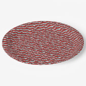 Mikitez rotwhite candycane Christmaspattern Pappteller (Schrägansicht)