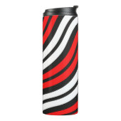 Mikitez rotwhite candycane Christmaspattern Thermosbecher (Nach links gedreht)