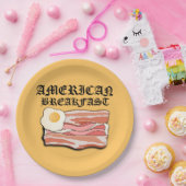 Mikitiez Amerikanisches Frühstücksspeck Eier july Pappteller (Party)