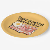 Mikitiez Amerikanisches Frühstücksspeck Eier july Pappteller (Schrägansicht)