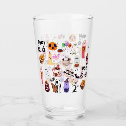Mikitiez anime niedlicher Kaffee halloween croissa Glas (Vorderseite)