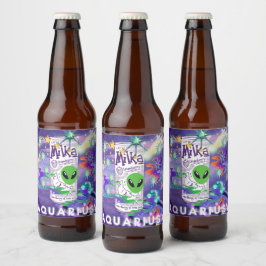Mikitiez aquarius galaxie Sommer Glühbier trinken Bierflaschenetikett