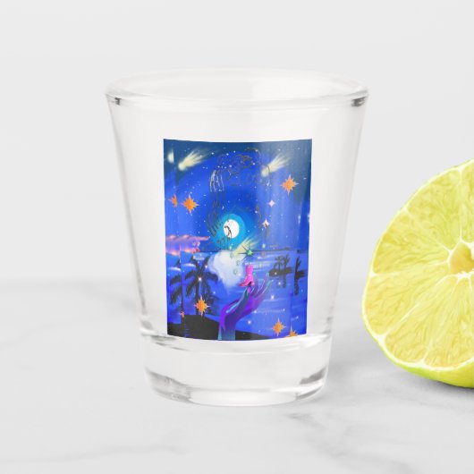 Mikitiez aquarius galaxie Sommerleuchte Schnapsglas (Vorderseite)