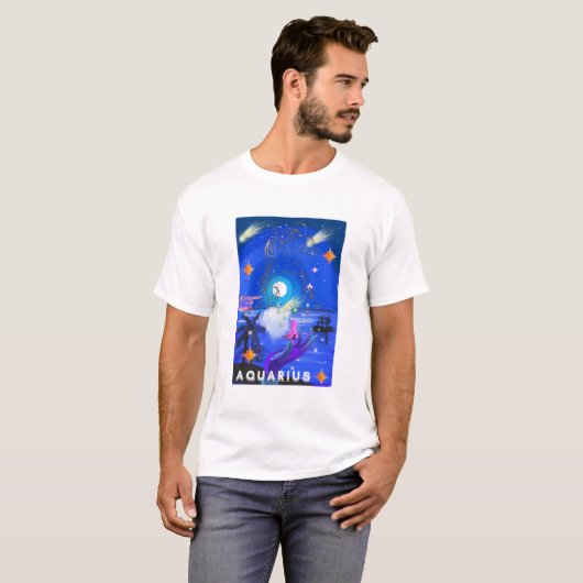 Mikitiez aquarius galaxie Sommerleuchte T-Shirt (Vorne ganz)