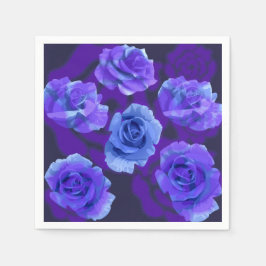 Mikitiez blaue Rose Blume Valentinstag Fantasy Roc Serviette