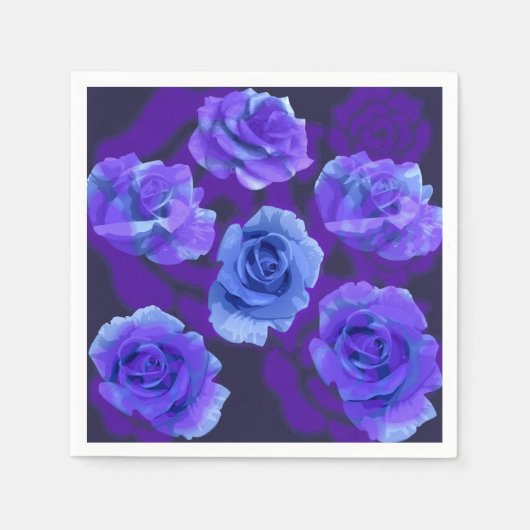 Mikitiez blaue Rose Blume Valentinstag Fantasy Roc Serviette (Vorderseite)