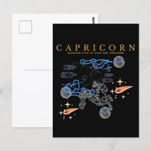 Mikitiez capricorn froh neues Jahr Sättigung Astro Postkarte