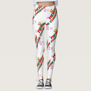 Mikitiez Christmasgame Vintag dad elf santaclaus Leggings
