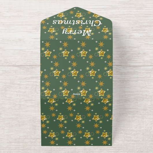 Mikitiez Christmasnoel angle gift star All-in-One-Einladung (Außenseite)