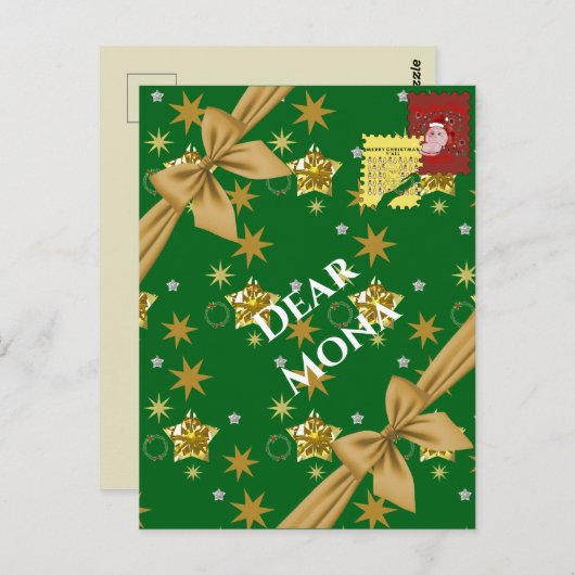 Mikitiez Christmasnoel angle gift star Postkarte (Vorne/Hinten)