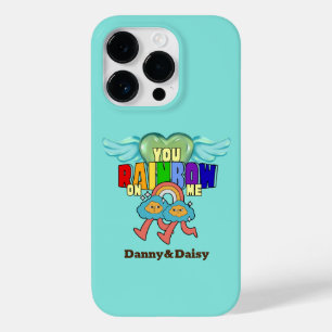 Mikitiez cupid niedliche Regenbogen-Zwillingsfreun Case-Mate iPhone 14 Pro Hülle