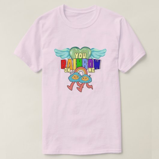 Mikitiez cupid niedliche Regenbogen-Zwillingsfreun T-Shirt (Design vorne)