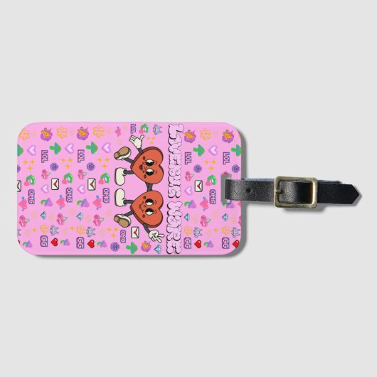 Mikitiez Custom Valentine lustige Lovebug Software Gepäckanhänger (Vorderseite (Horizontal))