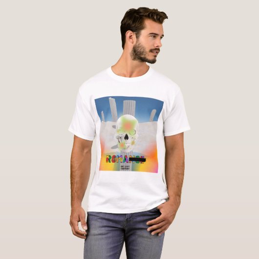 Mikitiez dreamer Schädel tatto Regenbogen Rose Str T-Shirt (Vorne ganz)