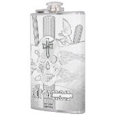 Mikitiez dreamer Schädel Tatto Regenbogen Rosen Ge Flachmann (Links)