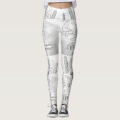 Mikitiez dreamer Schädel Tatto Regenbogen Rosen Ge Leggings (Vorderseite)