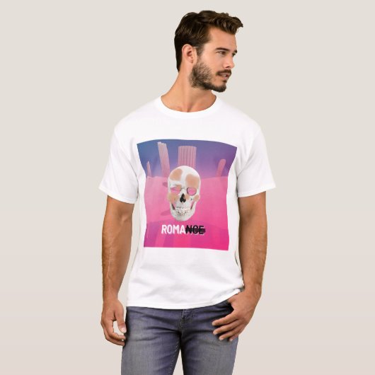Mikitiez dreamer Schädel Tatto Regenbogen Rosen Ge T-Shirt (Vorne ganz)