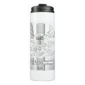 Mikitiez dreamer Schädel Tatto Regenbogen Rosen Ge Thermosbecher (Vorderseite)