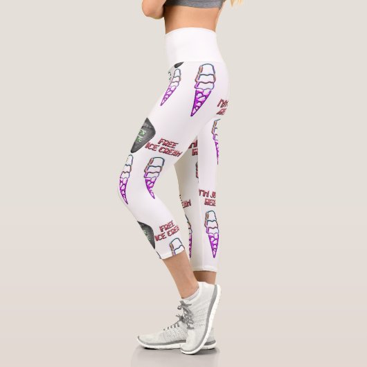 Mikitiez Eis Gelato Rollingstone Rock grün Capri Leggings (Links)