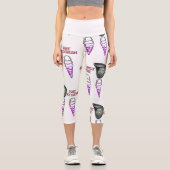 Mikitiez Eis Gelato Rollingstone Rock grün Capri Leggings (Vorderseite)